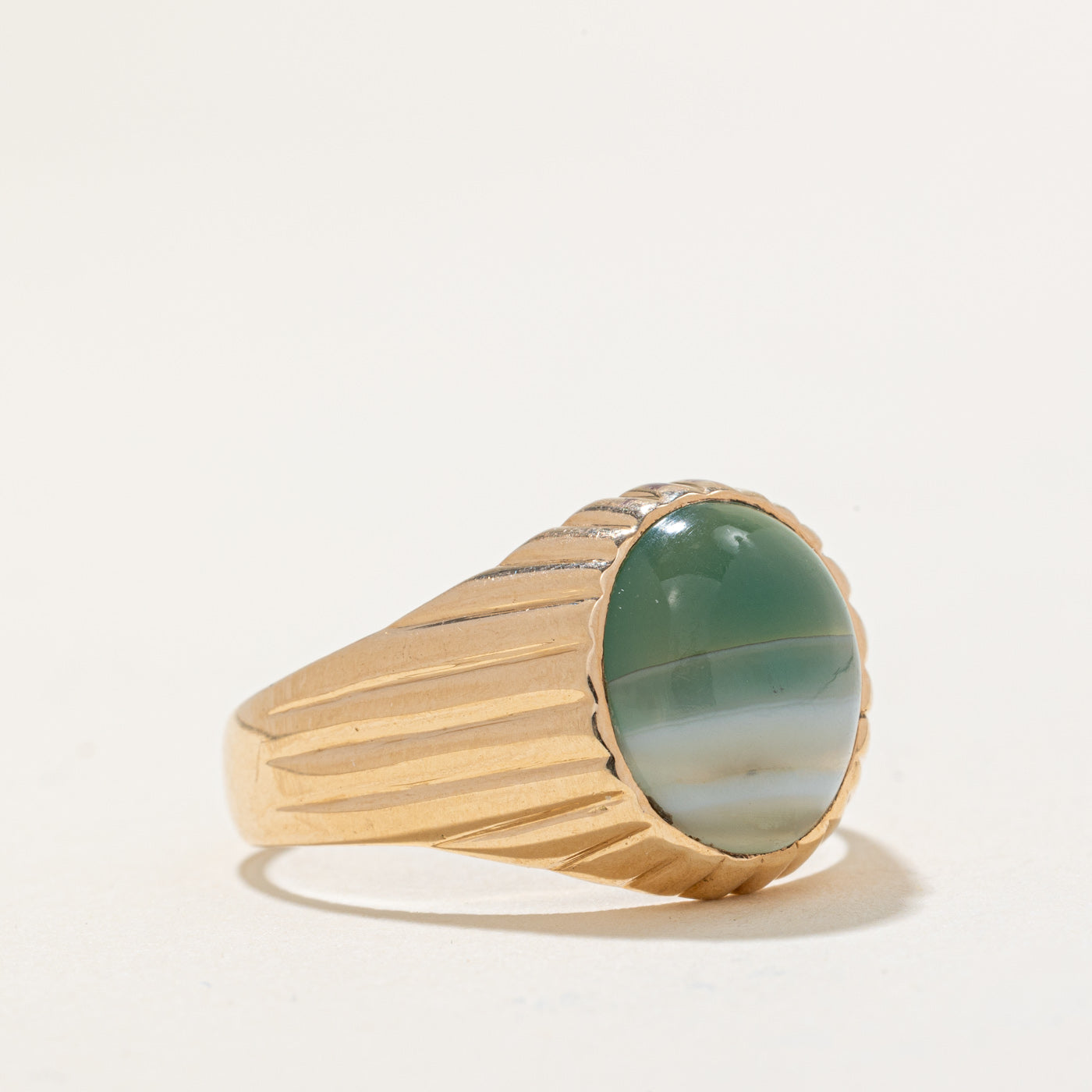 Banded Agate Cocktail Ring | 3.30ct | SZ 9.75 |