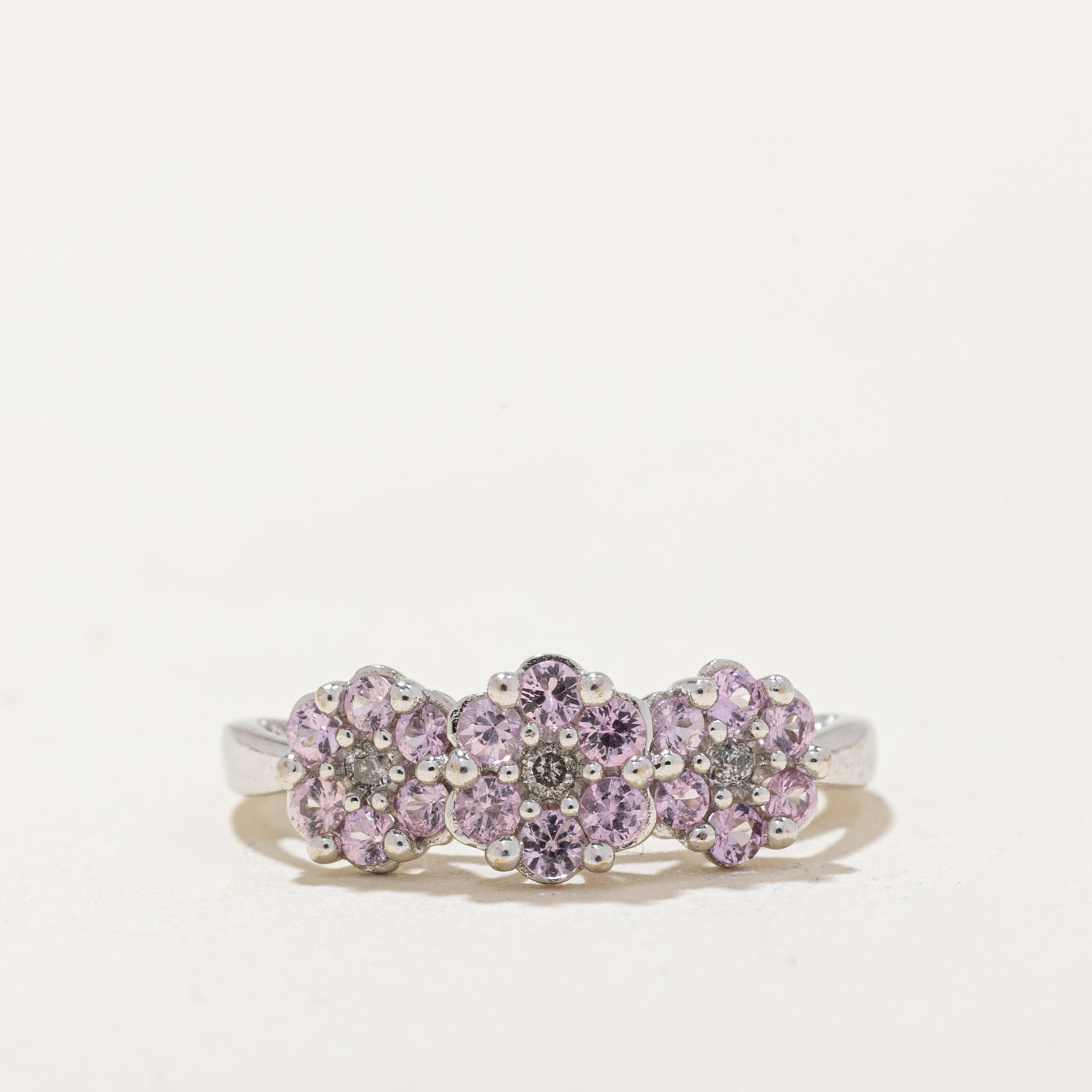 Pink Sapphire & Diamond Halo Ring | 0.60ctw, 0.09ctw | SZ 4.75 |