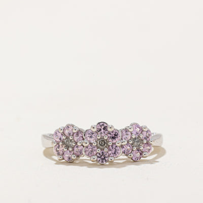 Pink Sapphire & Diamond Halo Ring | 0.60ctw, 0.09ctw | SZ 4.75 |