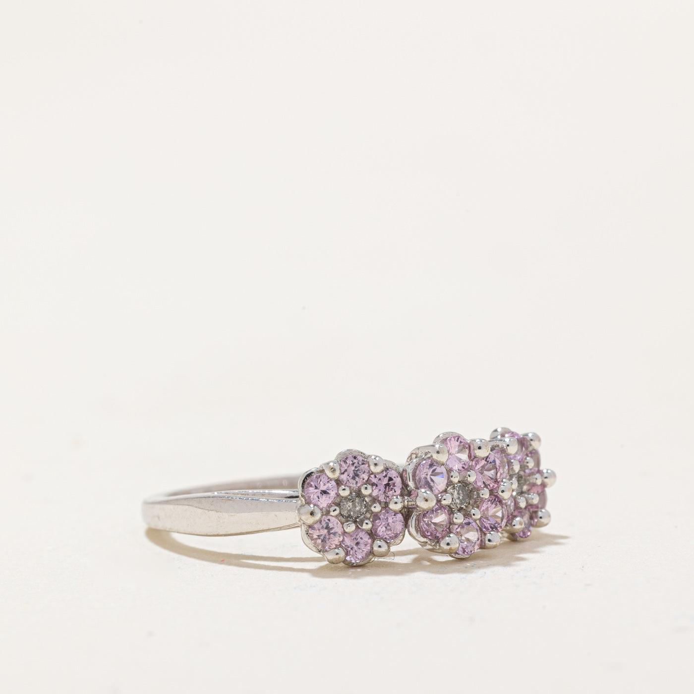 Pink Sapphire & Diamond Halo Ring | 0.60ctw, 0.09ctw | SZ 4.75 |