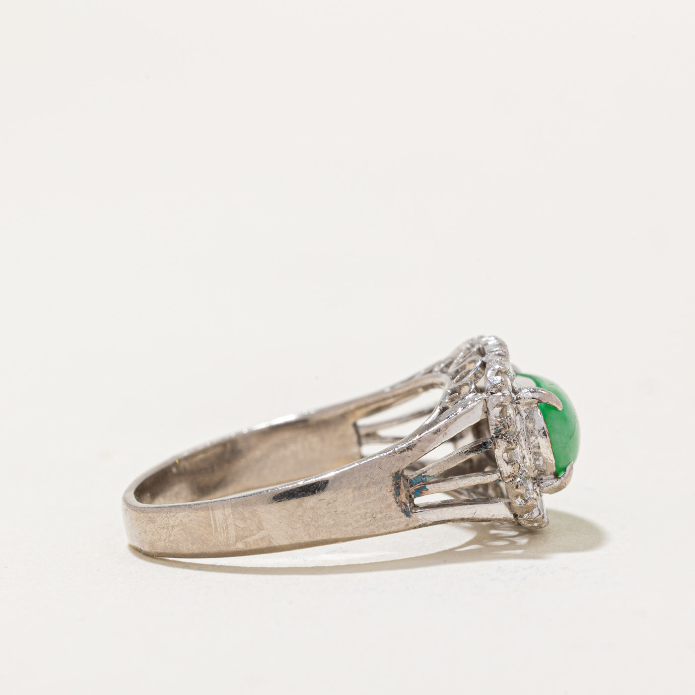 Jadeite & Diamond Ring | 1.20ct, 0.28ctw | SZ 6 |