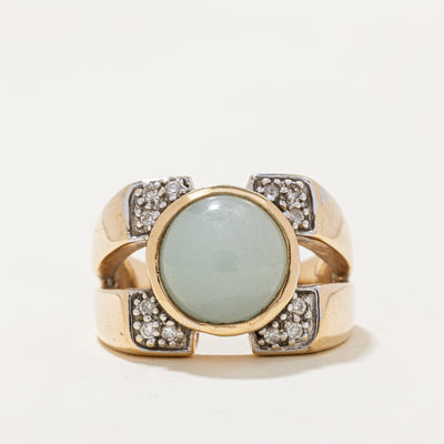 Jadeite & Diamond Cocktail Ring | 5.50ct, 0.06ctw | SZ 7 |