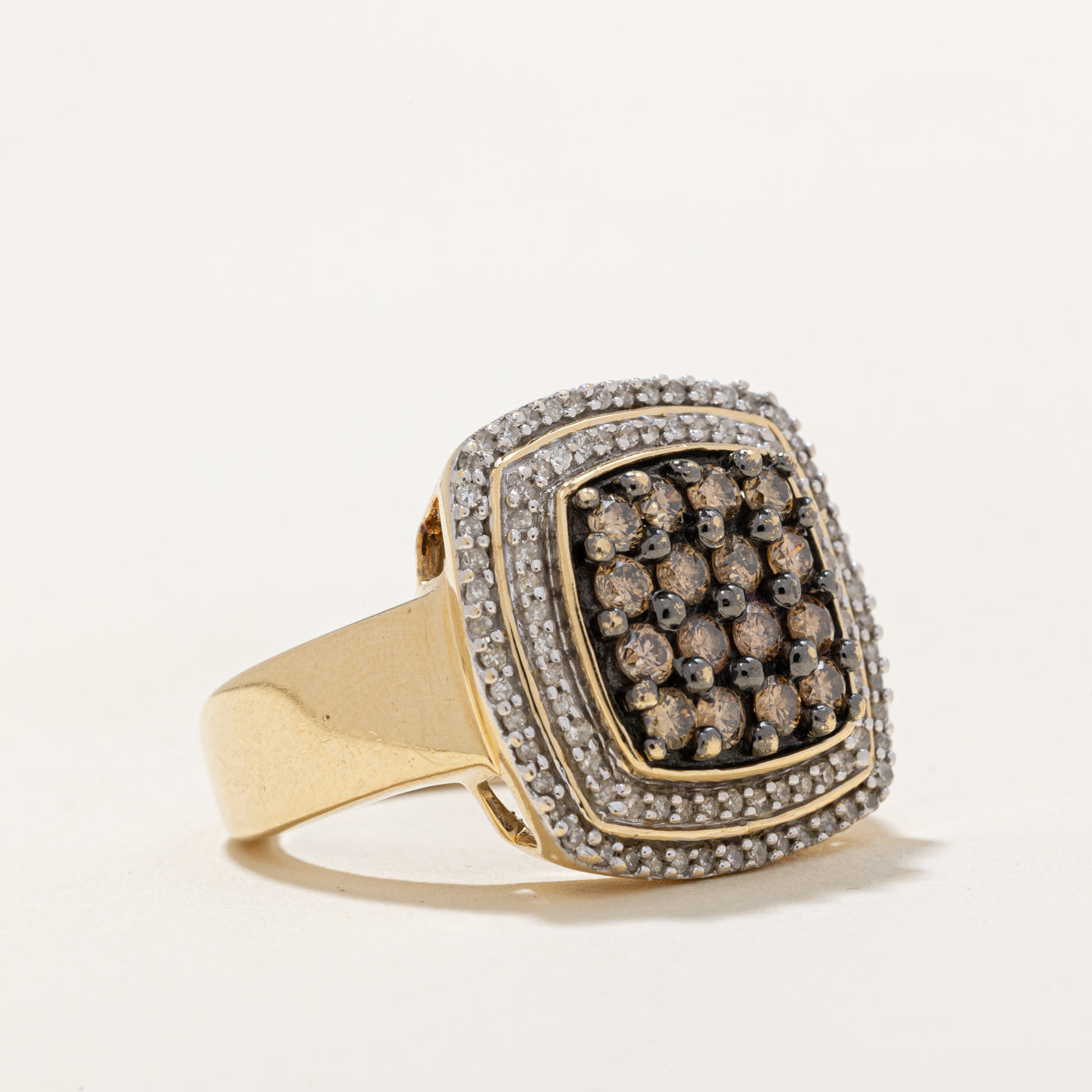 Light Brown & White Diamond Cocktail Ring | 0.48ctw, 0.088ctw | SZ 7 |