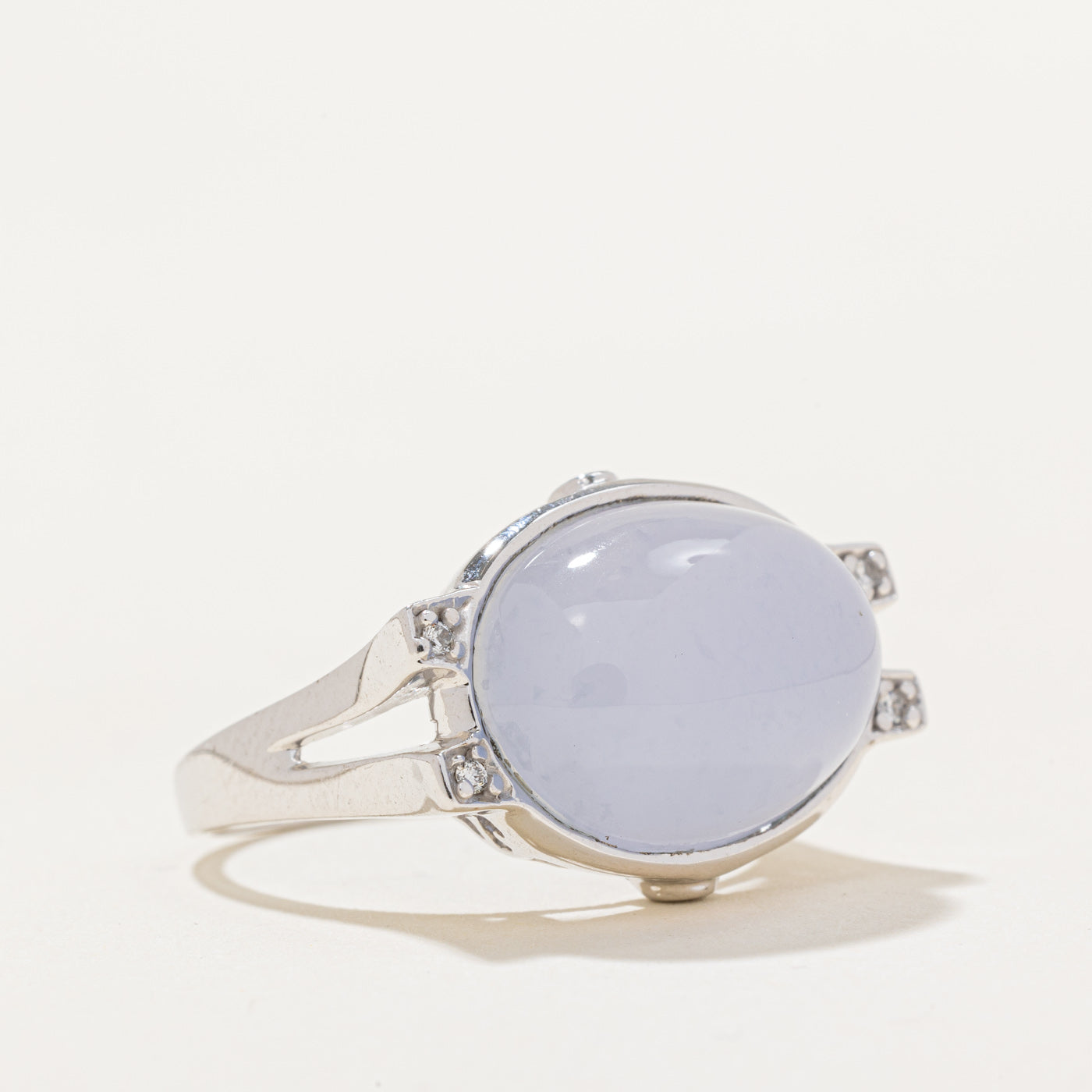 Lavender Jadeite & Diamond Ring | 11.00ct, 0.02ctw | SZ 7.5 |