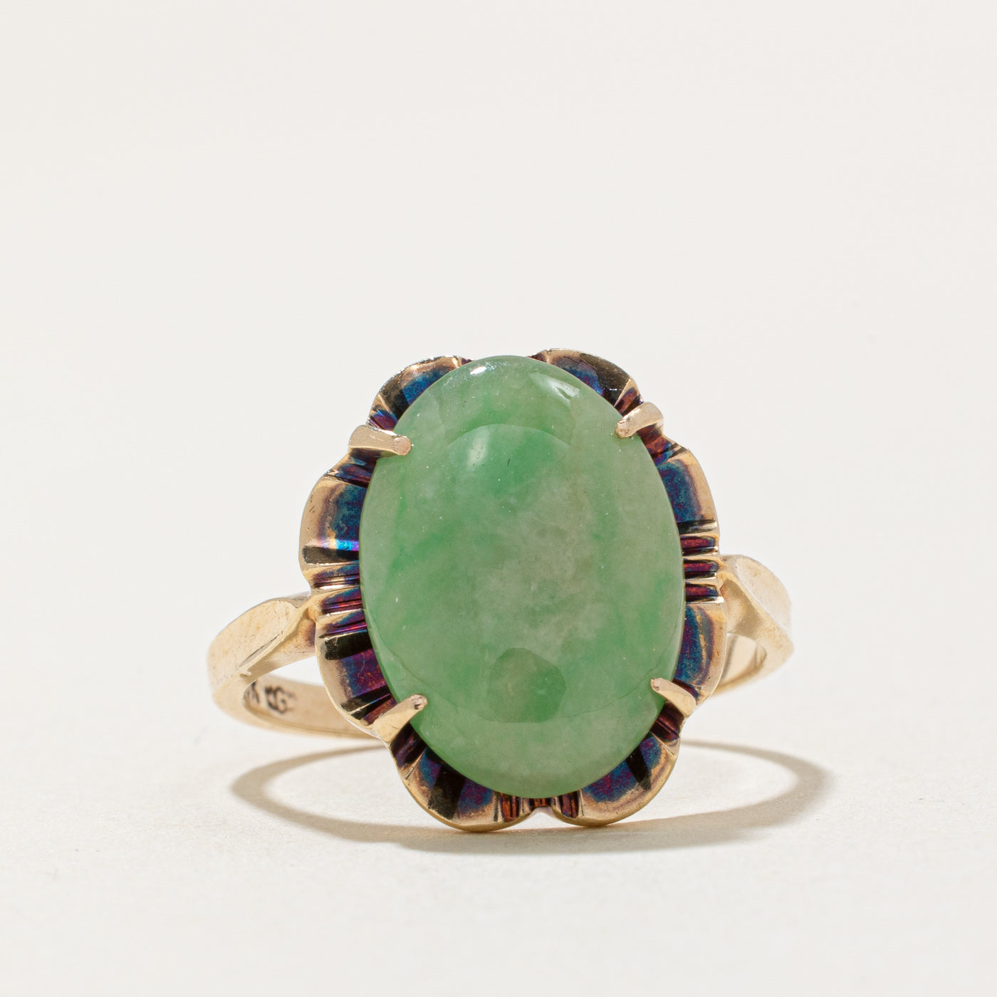 Bague cocktail en jadéite | 3,50 ct | Taille 6 | 