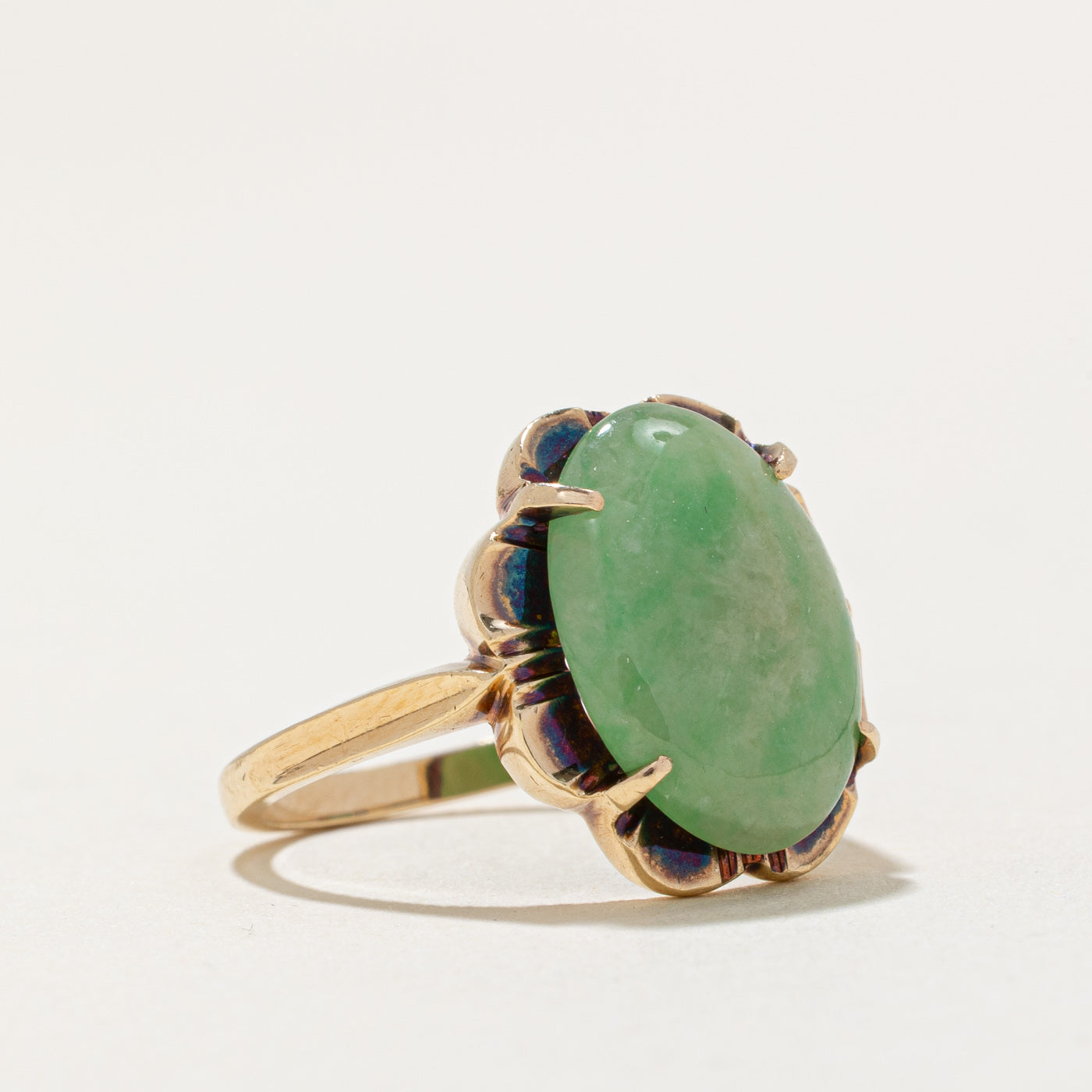 Bague cocktail en jadéite | 3,50 ct | Taille 6 | 