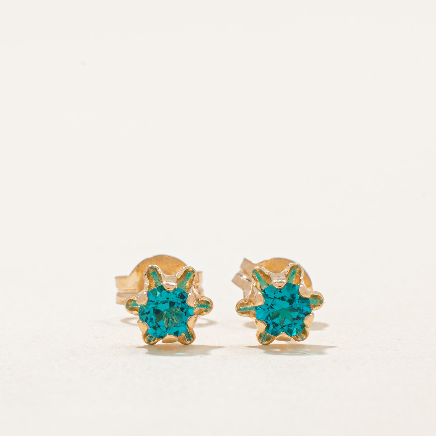 Aquamarine Paste Glass Stud Earrings | 0.30ctw |