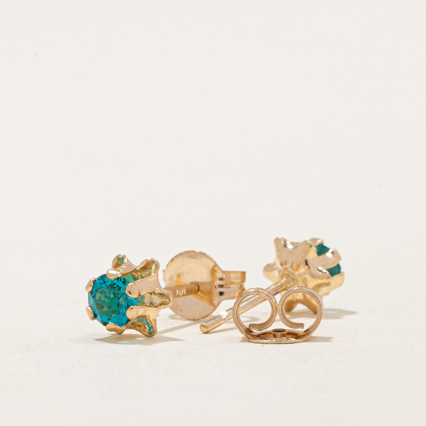 Aquamarine Paste Glass Stud Earrings | 0.30ctw |