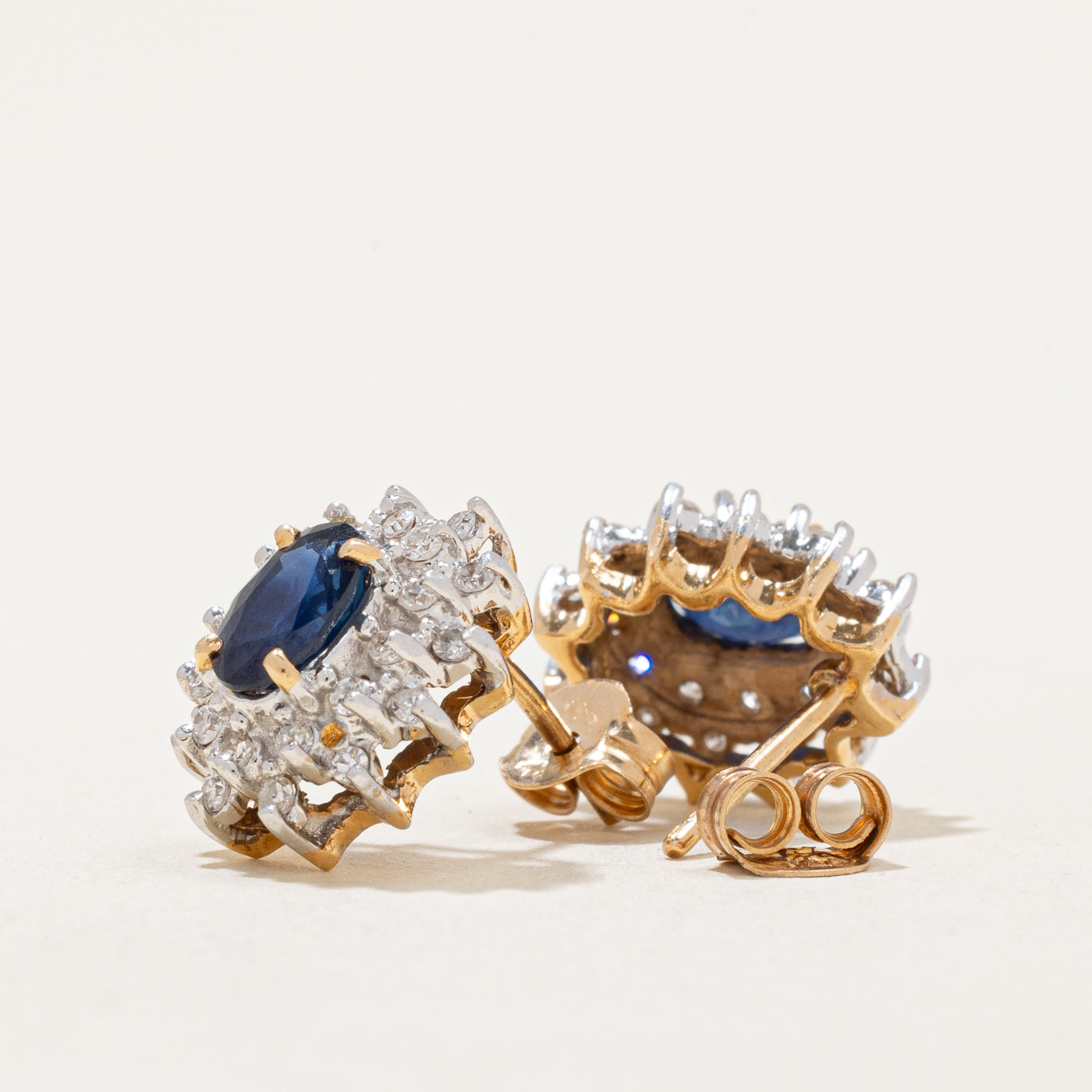 Sapphire & Diamond Earrings | 1.20ctw, 0.28ctw |