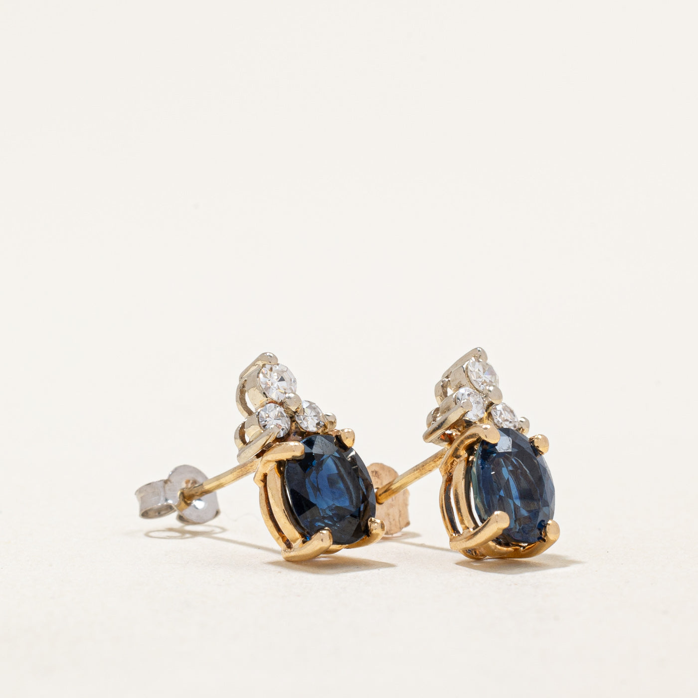 Sapphire & Diamond Earrings | 1.20ctw, 0.14ctw |