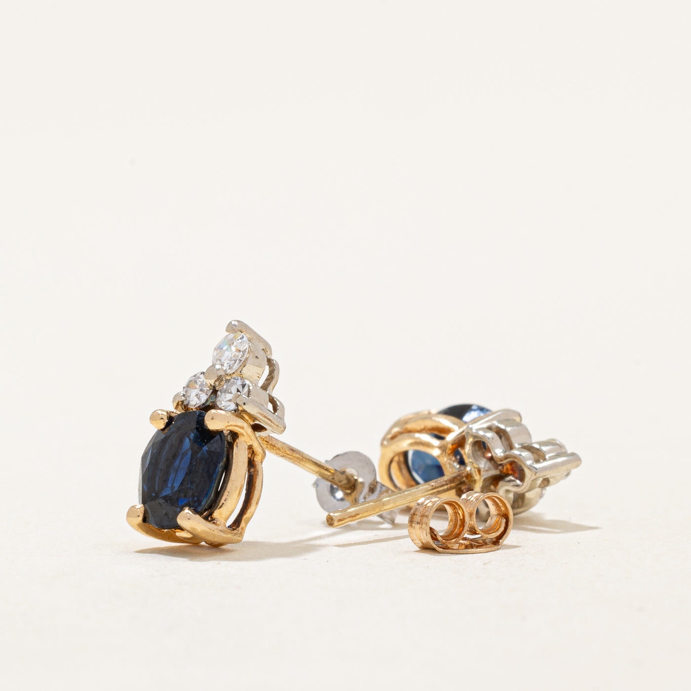 Sapphire & Diamond Earrings | 1.20ctw, 0.14ctw |