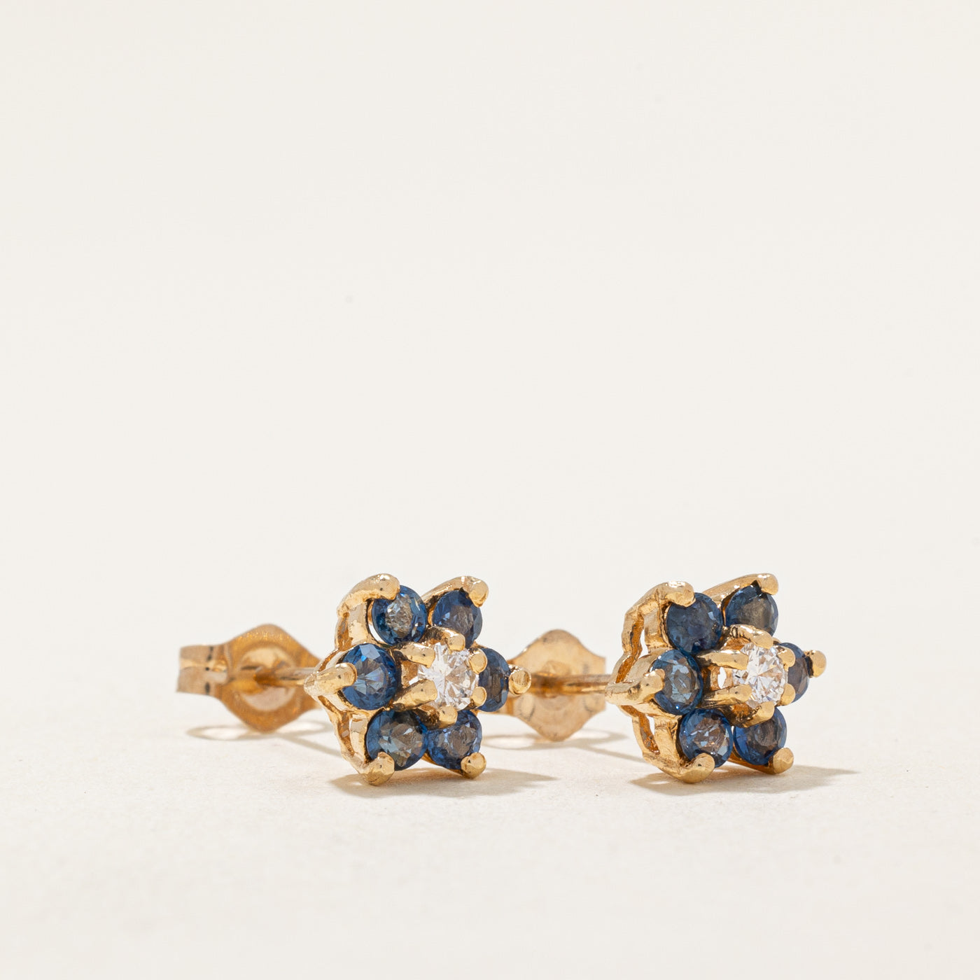 Sapphire & Diamond Earrings | 0.60ctw, 0.10ctw |