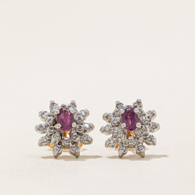 Ruby & Diamond Earrings | 0.50ctw, 0.20ctw |