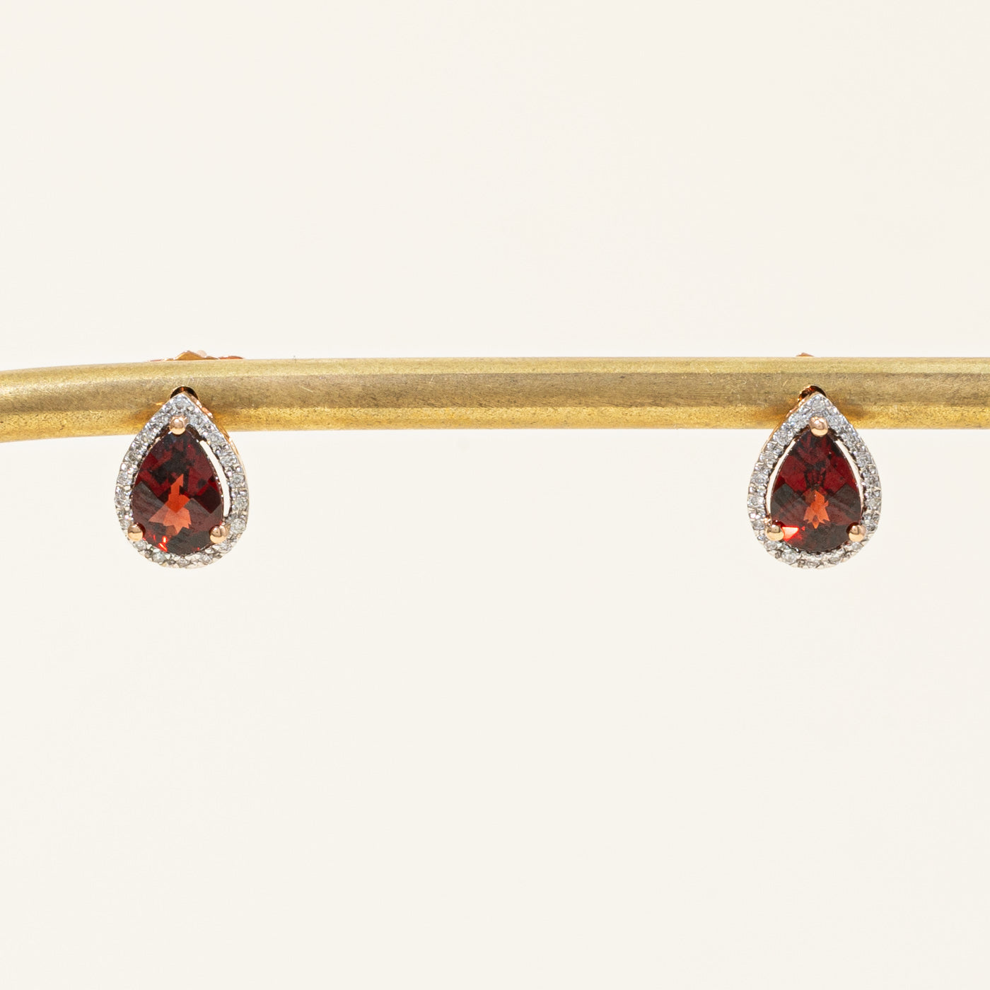 Garnet & Diamond Earrings | 1.50ctw, 0.14ctw |