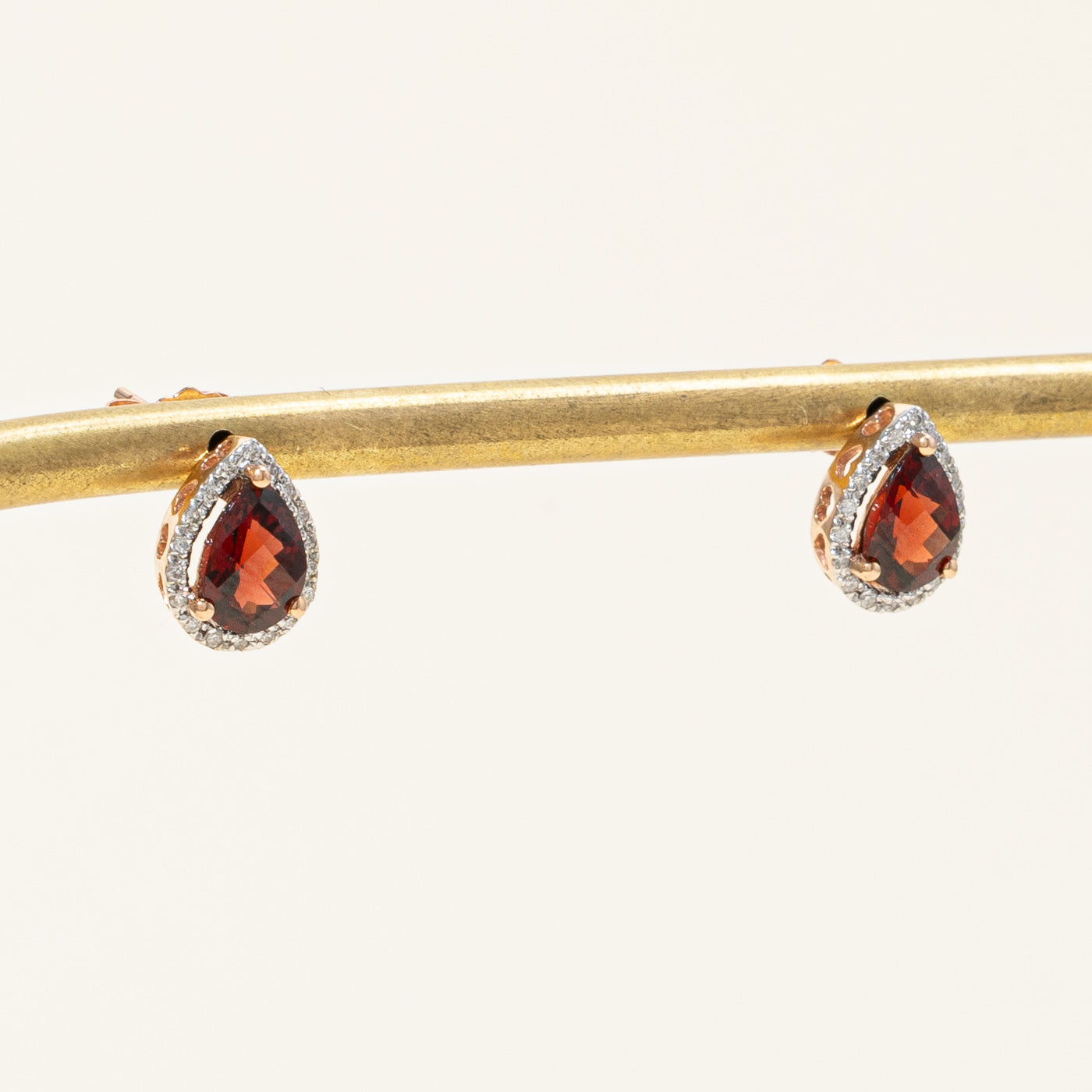 Garnet & Diamond Earrings | 1.50ctw, 0.14ctw |