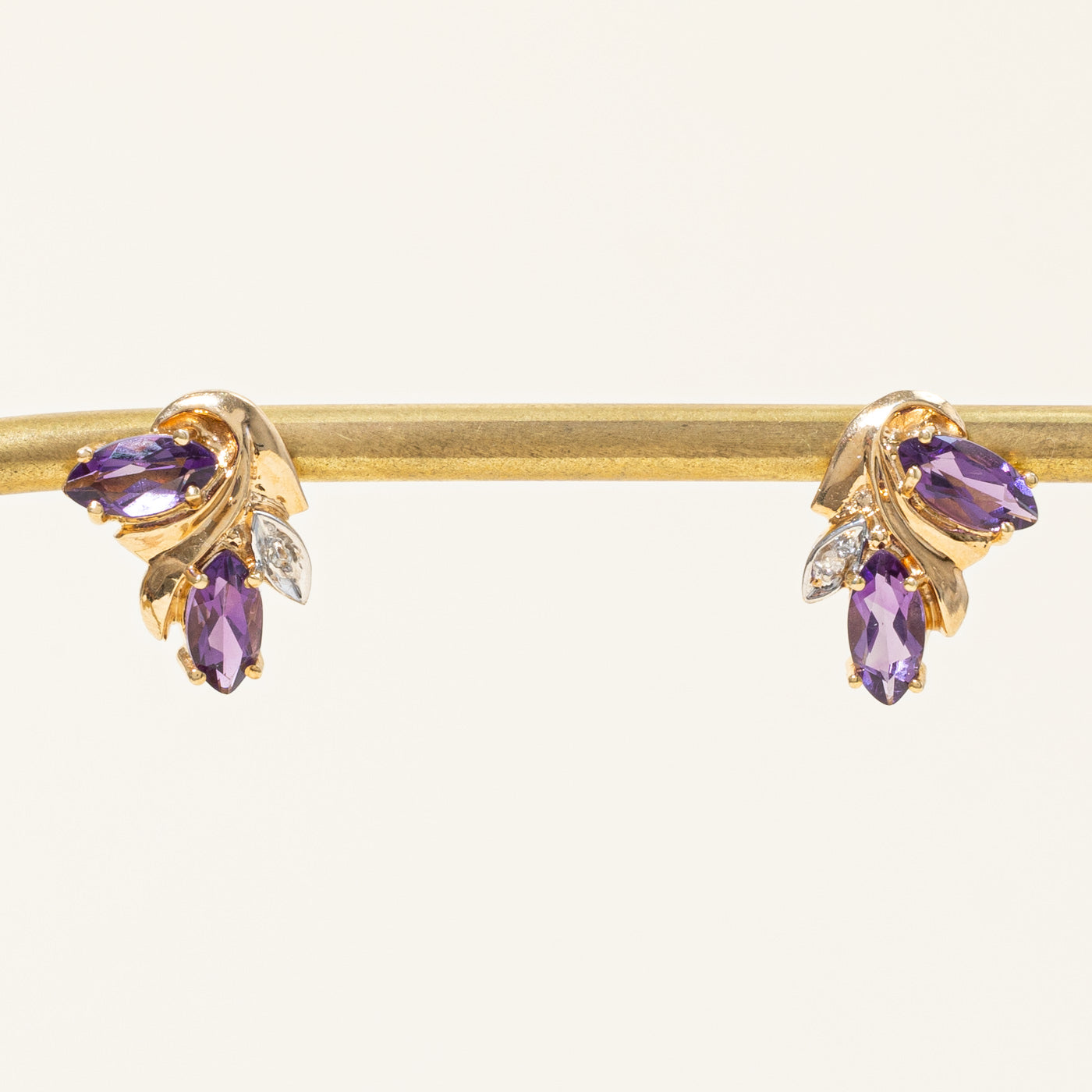 Amethyst & Diamond Earrings | 1.50ctw, 0.02ctw |