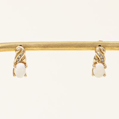 Opal & Diamond Earrings | 1.20ctw, 0.06ctw |