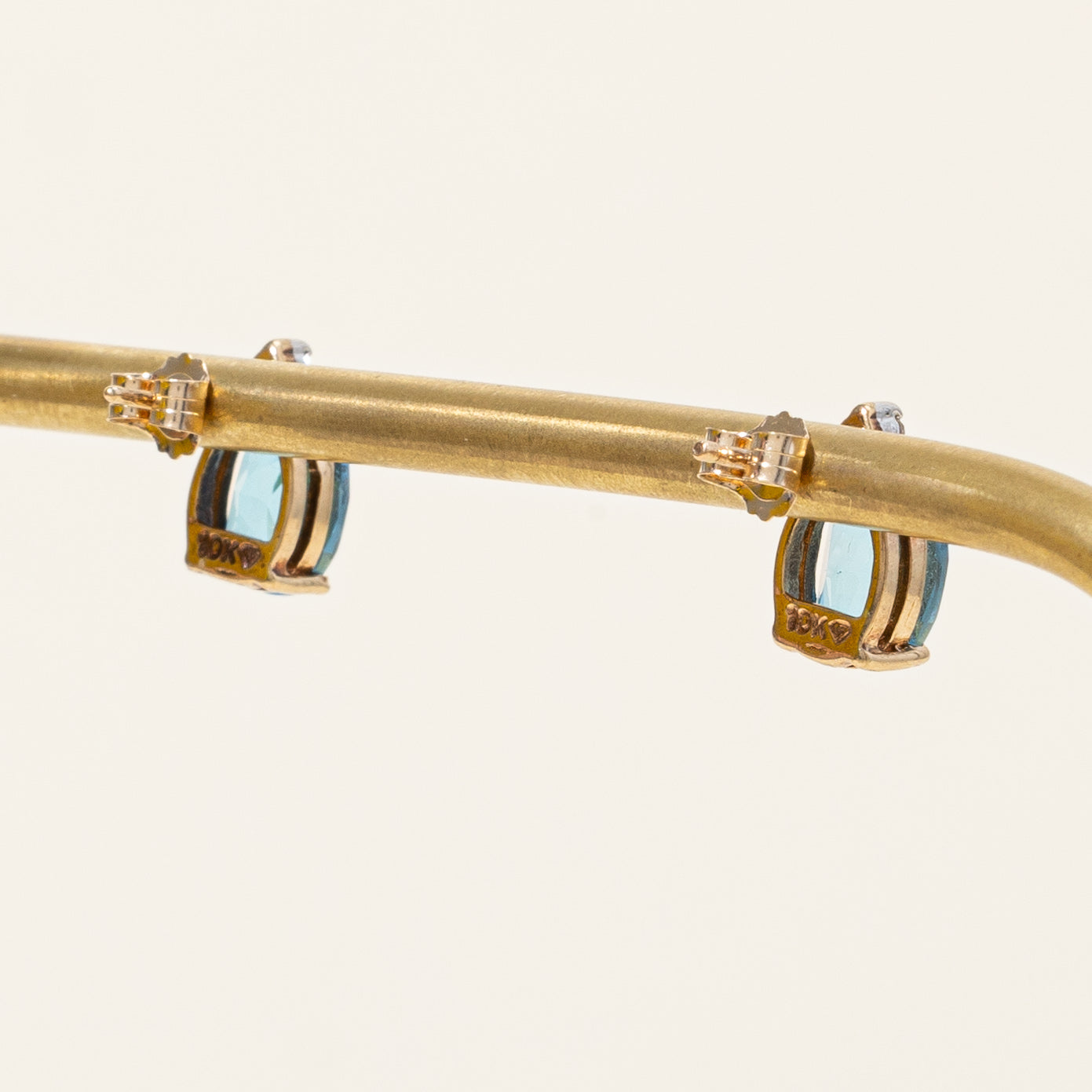 Blue Topaz & Diamond Earrings | 3.00ctw, 0.03ctw |