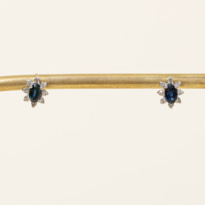 Sapphire & Diamond Earrings | 0.50ctw, 0.08ctw |