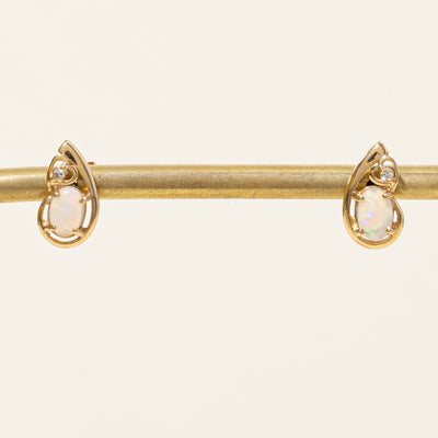 Opal & Diamond Earrings | 0.50ctw, 0.02ctw |