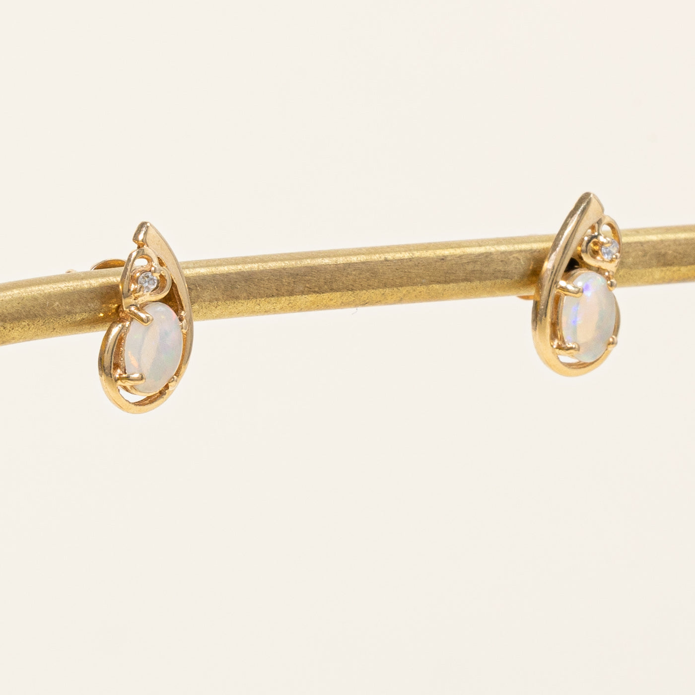 Opal & Diamond Earrings | 0.50ctw, 0.02ctw |
