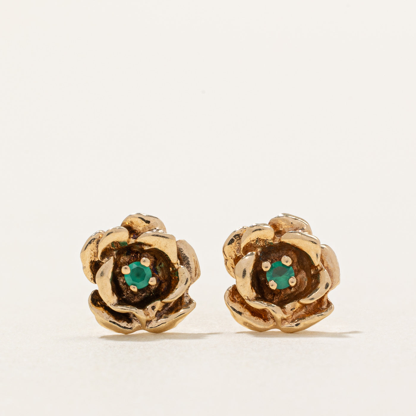Boucles d'oreilles en onyx vert | 0,04 ct | 