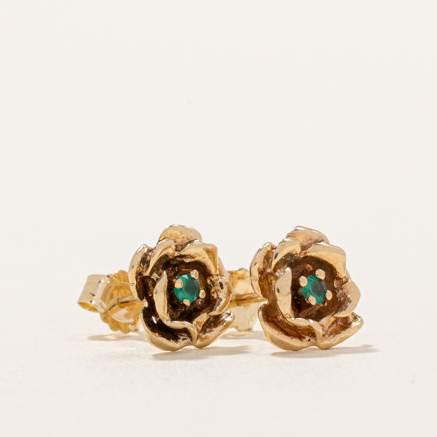 Boucles d'oreilles en onyx vert | 0,04 ct | 