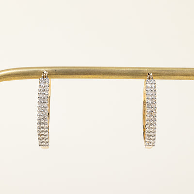 Cluster Diamond Hoop 10k Earrings | 0.51ctw |