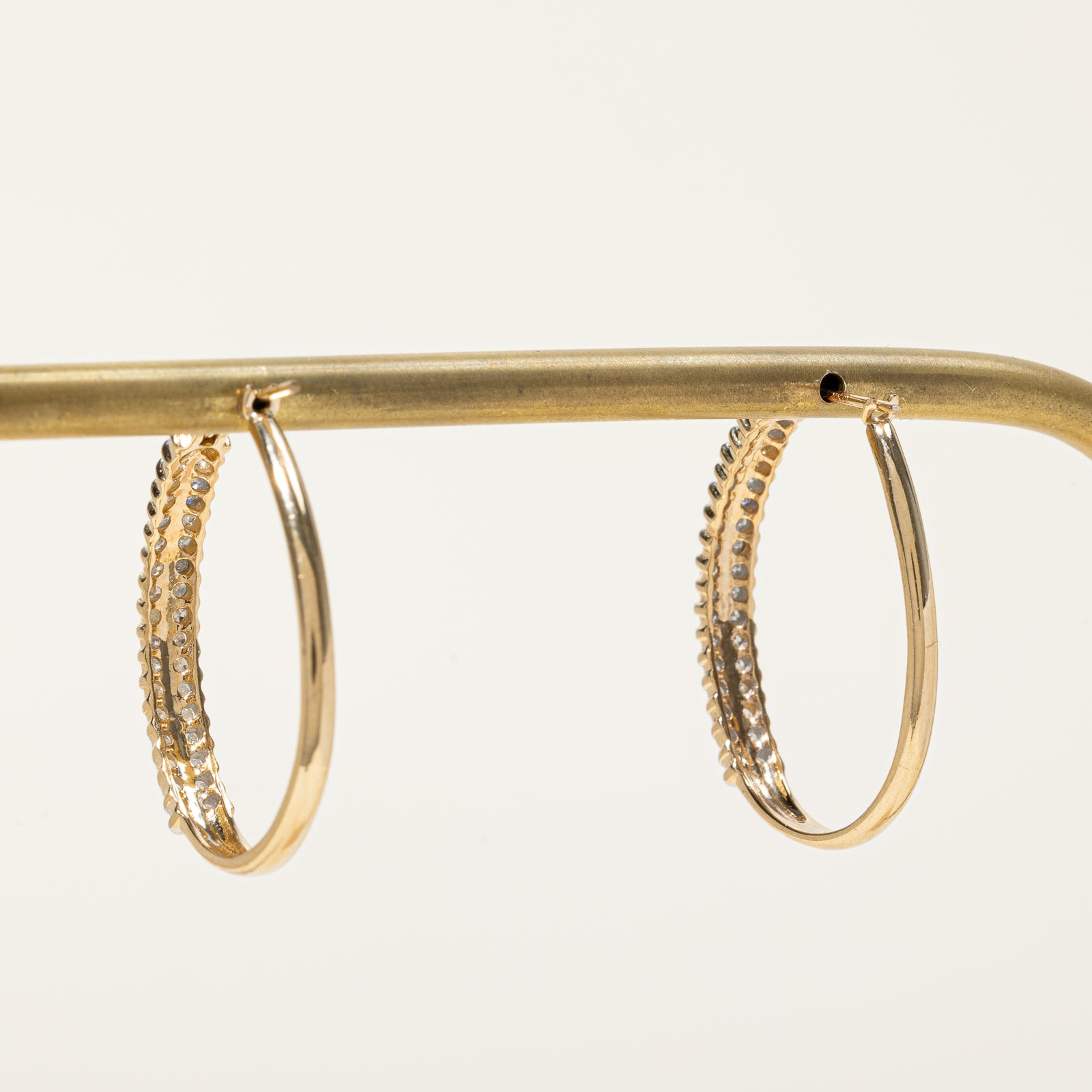 Cluster Diamond Hoop 10k Earrings | 0.51ctw |
