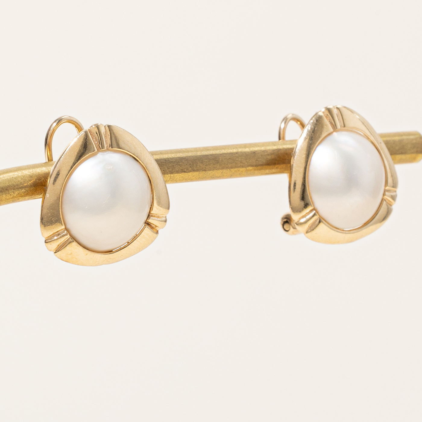 Mabe Pearl Button Earrings