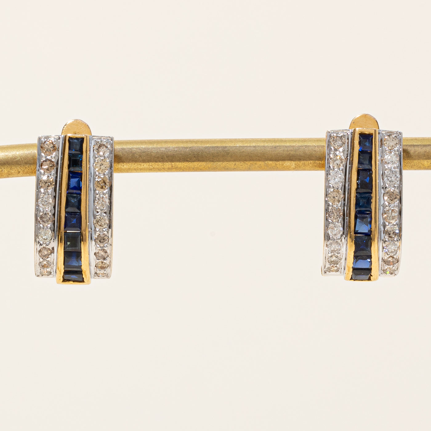 Natural & Synthetic Sapphire & Diamond Earrings | 1.20ctw, 0.83ctw |
