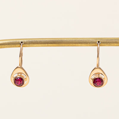 Synthetic Ruby Drop Earrings | 1.20ctw |