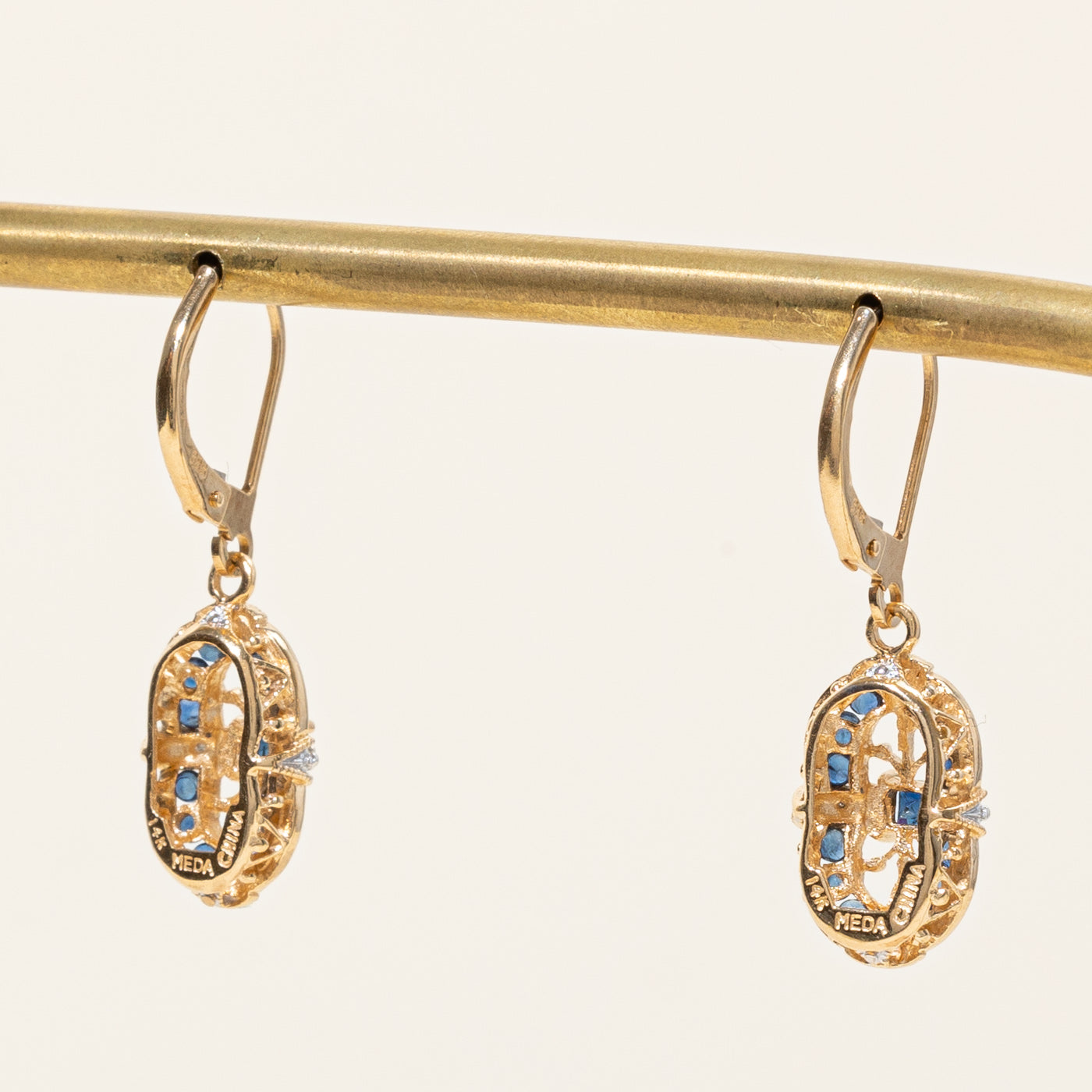 Sapphire & Diamond Drop Earrings | 0.76ctw, 0.02ctw |
