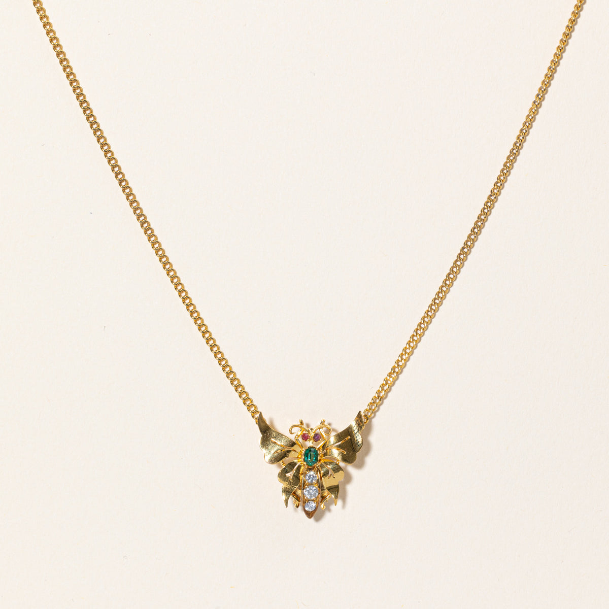 Bronze Necklace Gucci Butterfly Necklace Gold Multi Gemstone