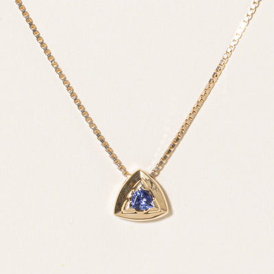 Tanzanite Triangle Pendant Necklace | 0.35ct | 16