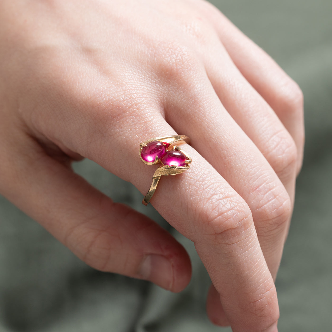 Two Stone Synthetic Ruby Ring | 2.26ctw | SZ 8.5