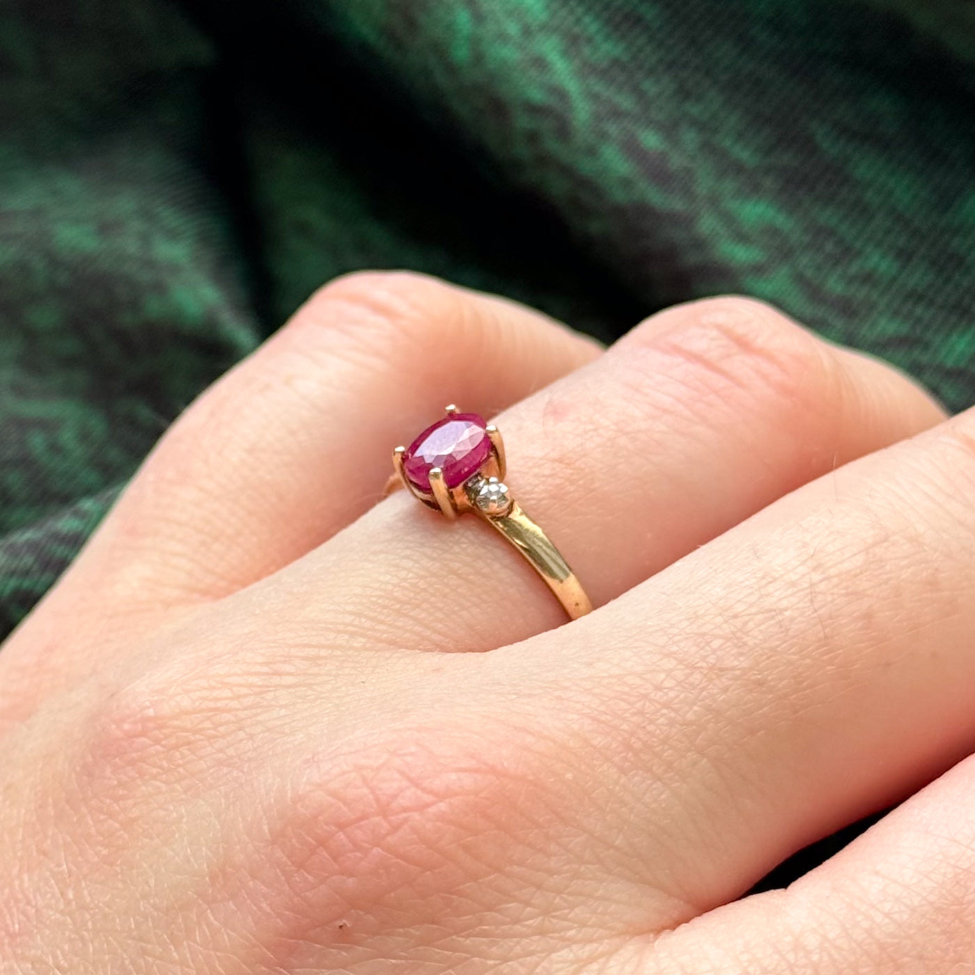 Ruby & Diamond Ring | 0.60ct, 0.01ctw | SZ 6.75 |