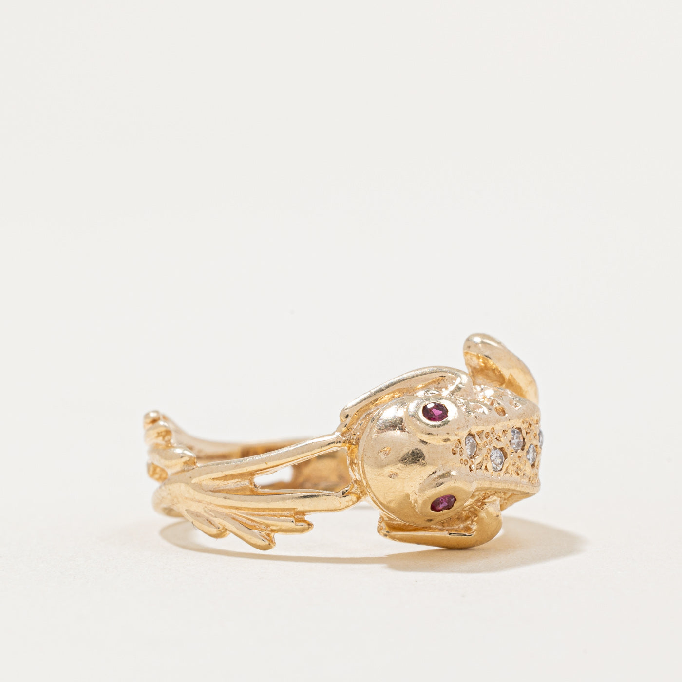 Diamond & Ruby Frog Ring | 0.04ctw, 0.02ctw | SZ 6.75 |