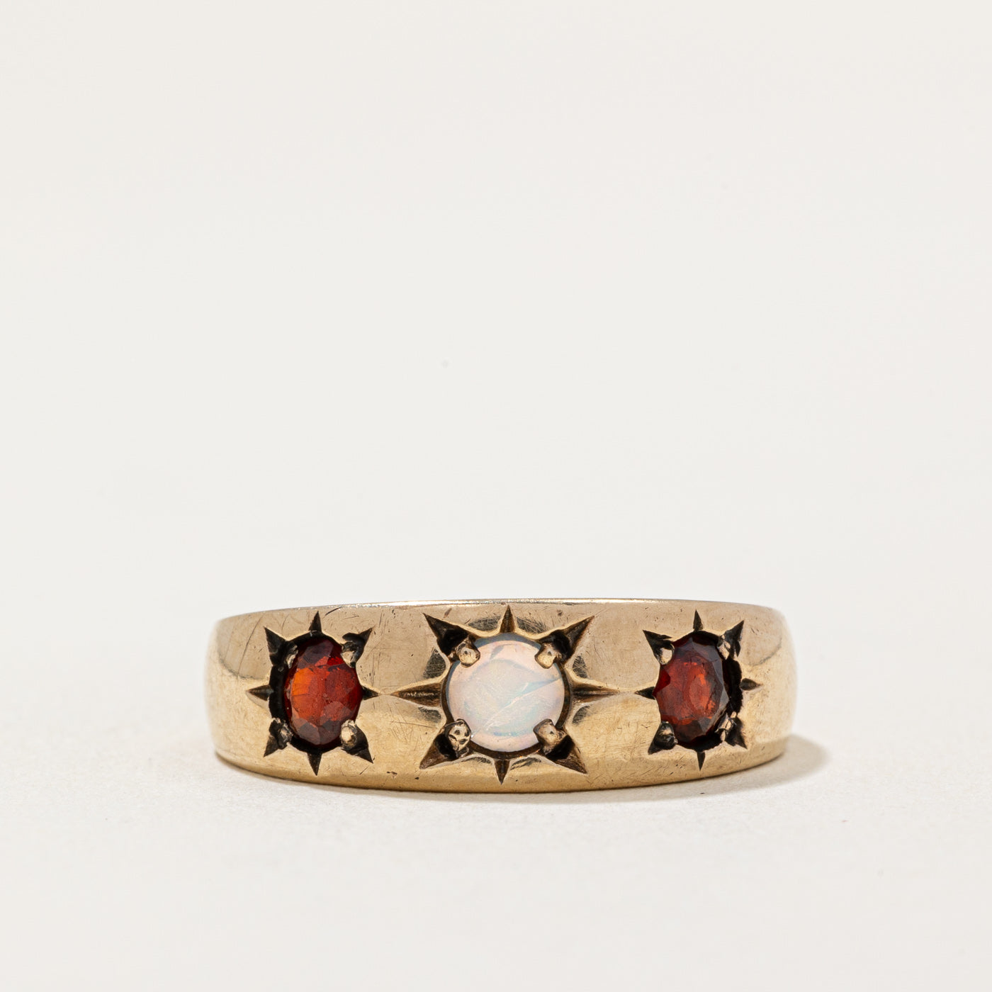 Garnet & Opal Ring | 0.30ctw, 0.04ctw | SZ 6.5 |