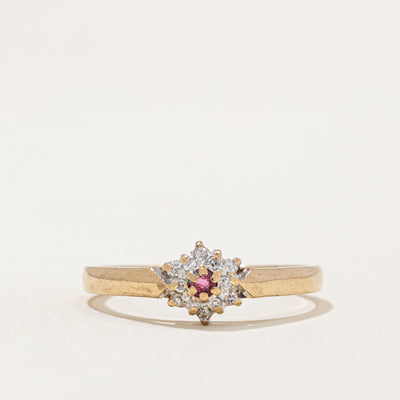 Diamond & Ruby Ring | 0.05ctw, 0.015ct | SZ 7.75 |