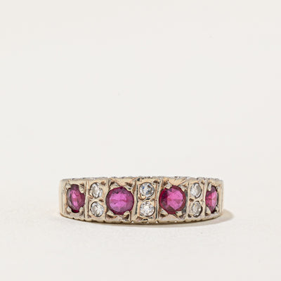 Ruby & White Sapphire Ring | 0.36ctw, 0.09ctw | SZ 4.25 |