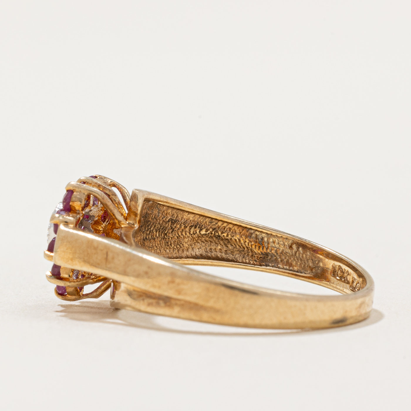 Ruby & Diamond Heart Ring | 0.15ctw, 0.005ct | SZ 6 |