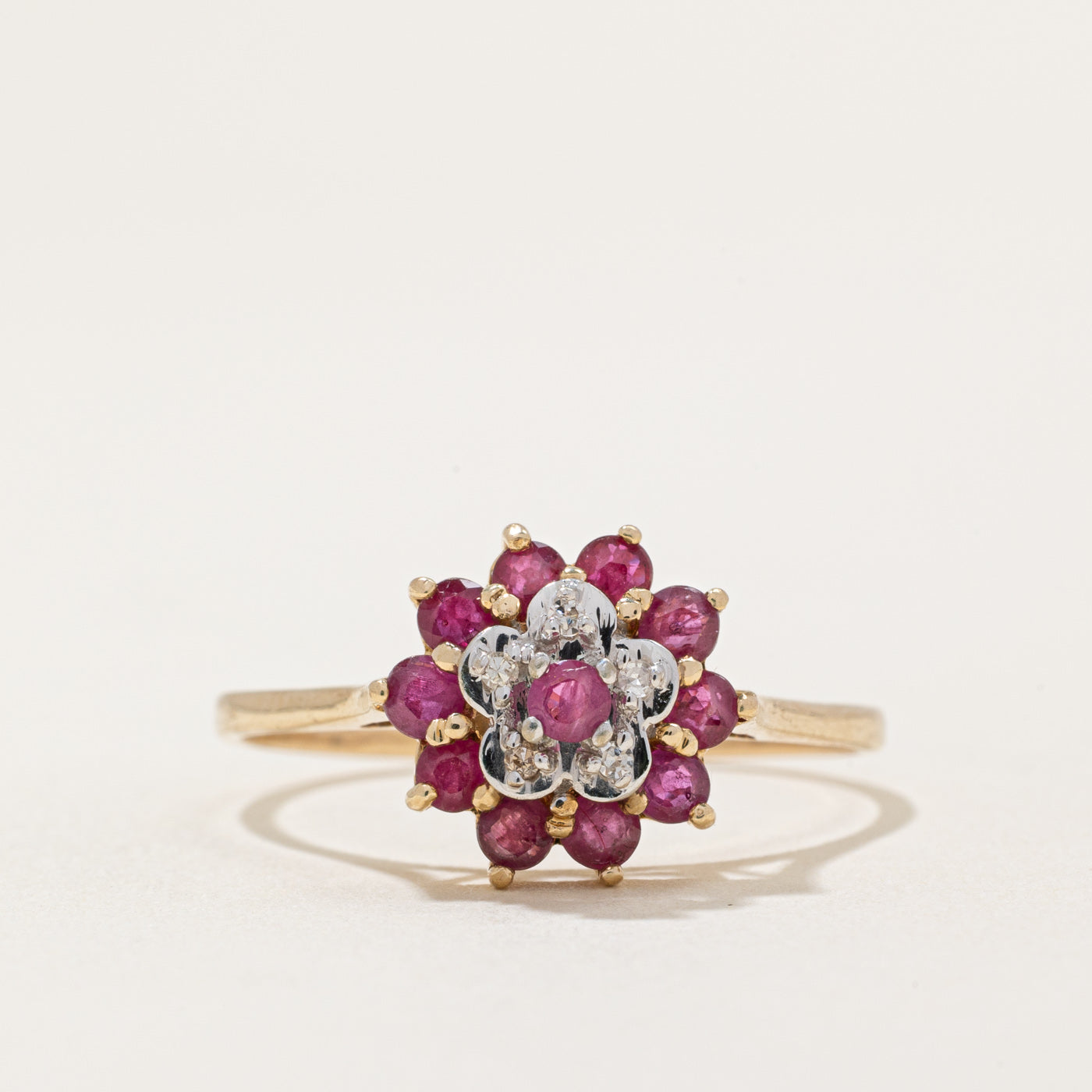 Ruby & Clear Sapphire Cocktail Ring | 0.60ctw, 0.025ctw | SZ 12 |