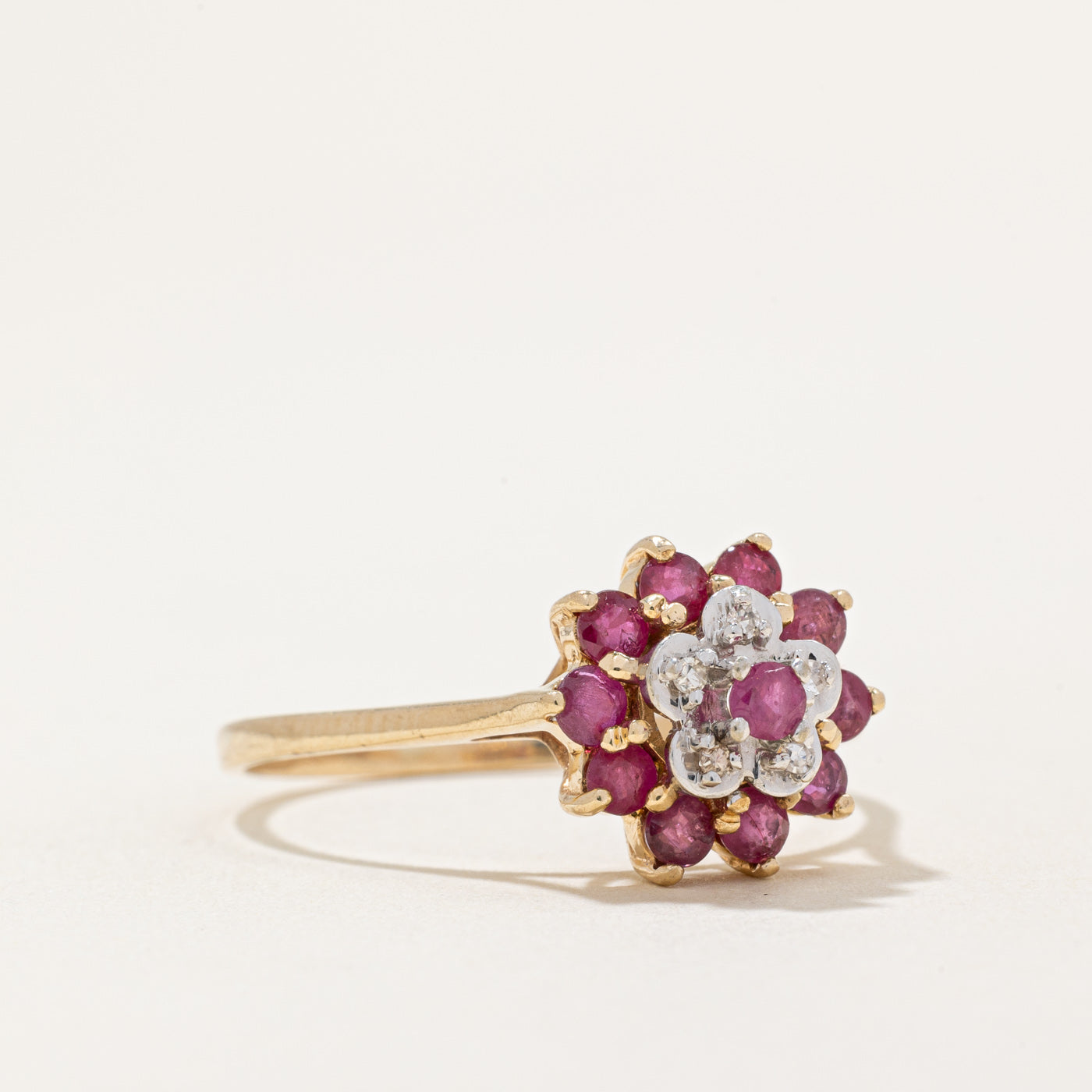 Ruby & Clear Sapphire Cocktail Ring | 0.60ctw, 0.025ctw | SZ 12 |