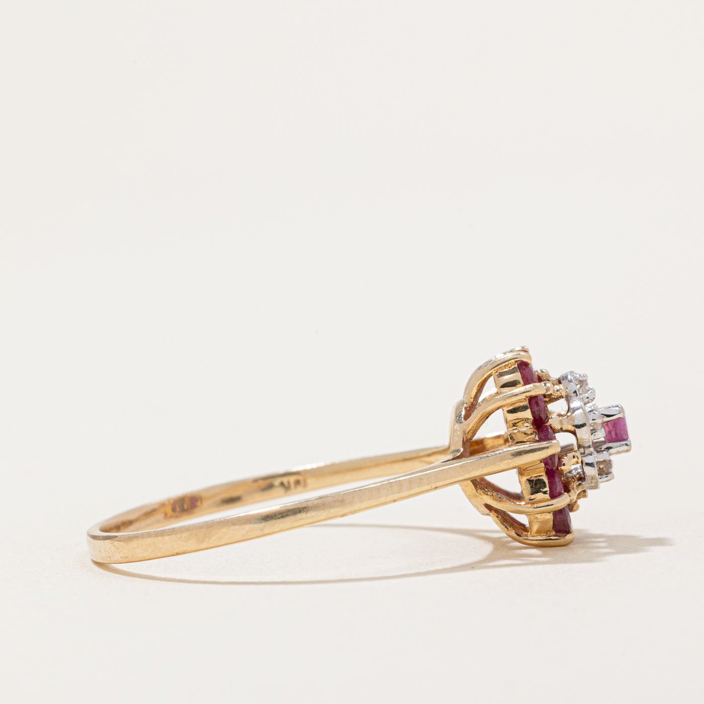 Ruby & Clear Sapphire Cocktail Ring | 0.60ctw, 0.025ctw | SZ 12 |