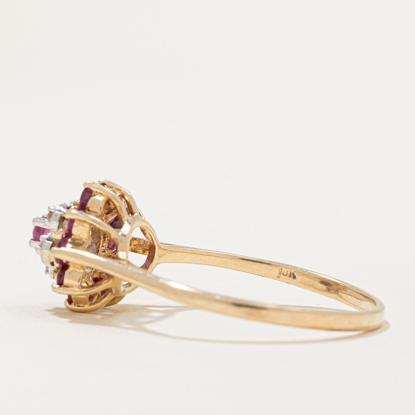 Ruby & Clear Sapphire Cocktail Ring | 0.60ctw, 0.025ctw | SZ 12 |