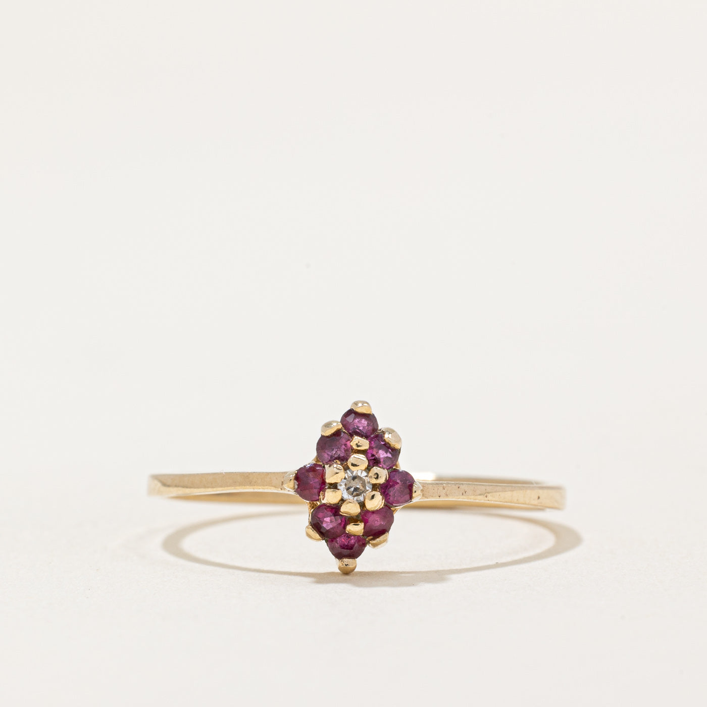 Ruby & Diamond Ring | 0.15ctw, 0.005ct | SZ 8.25 |