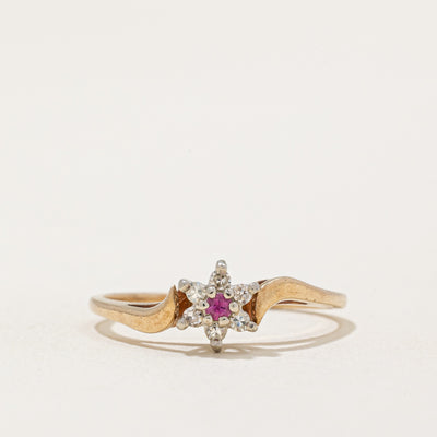 Diamond & Ruby Ring | 0.06ctw, 0.01ct | SZ 5.5 |