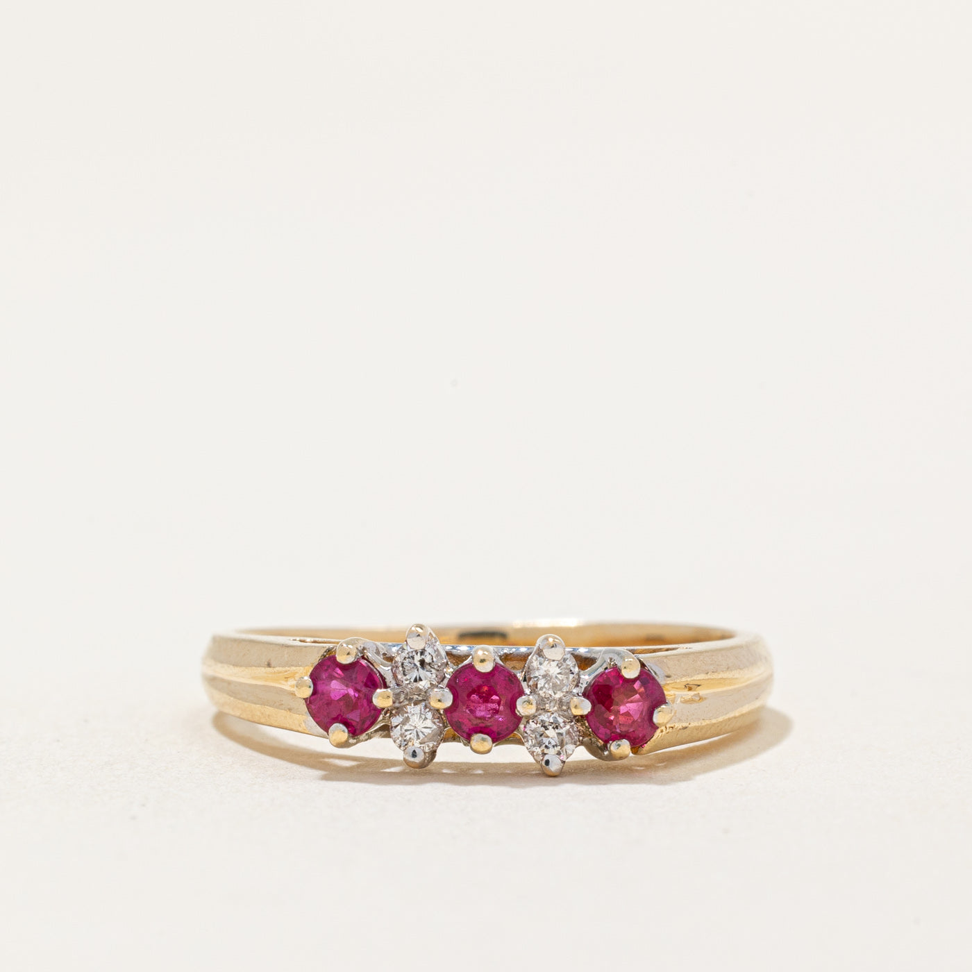 Synthetic Ruby & Natural Diamond Ring | 0.23ctw, 0.04ctw | SZ 6.75 |
