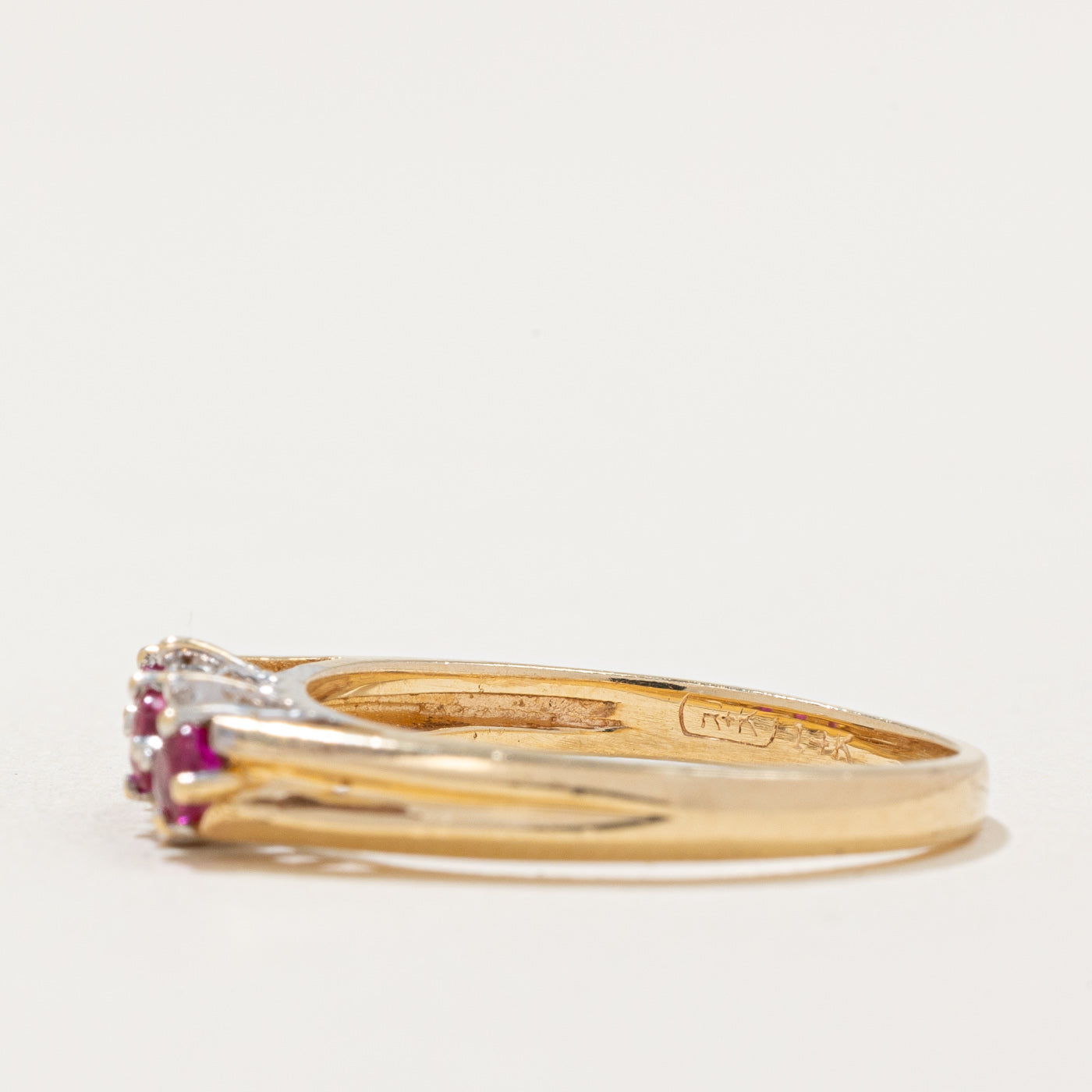 Synthetic Ruby & Natural Diamond Ring | 0.23ctw, 0.04ctw | SZ 6.75 |